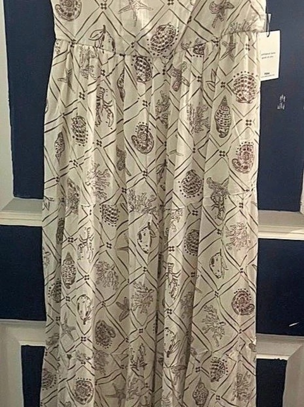 Geometric Maxi Dress in Cream & brown New with tags